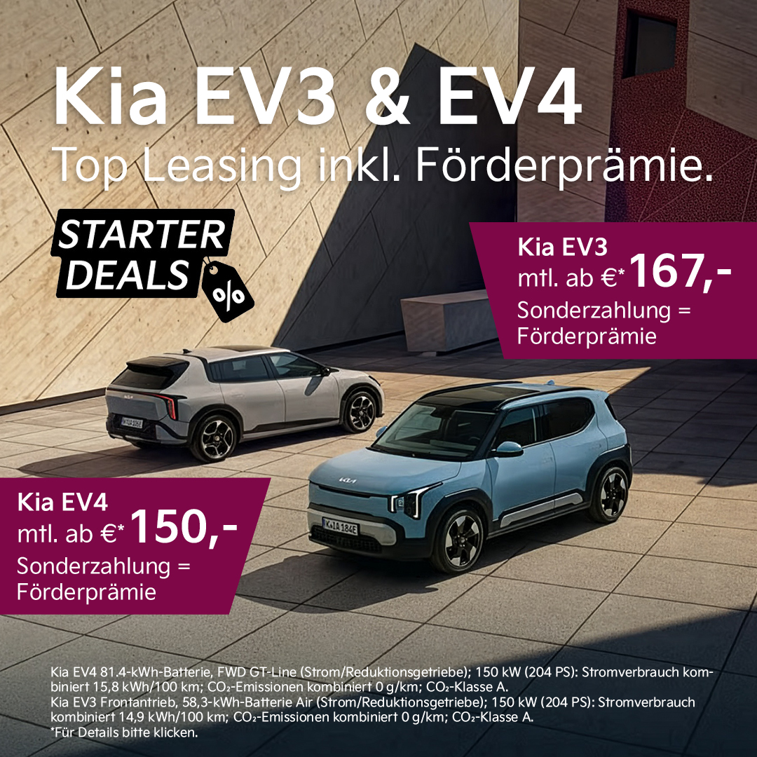 Beitrag Kia EV3 & EV4 mit Förderprämie
